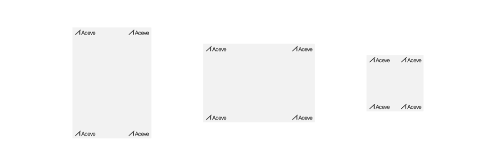 Primary — corner placement, across portrait, landscape and square formats.
